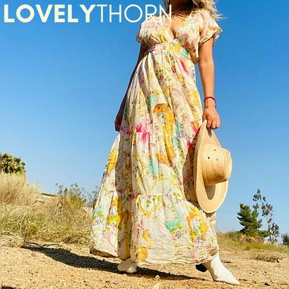 DAUGHTERS OF THE REVOLUTION // ltd ed plunge butterfly print maxi dress - Picture 3 of 16